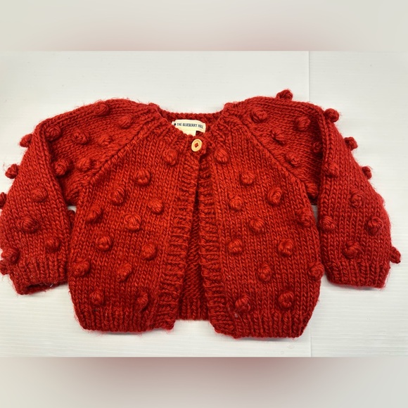 The Blueberry Hill Other - Rusty Red Girls | Bubble Knit Cardigan |